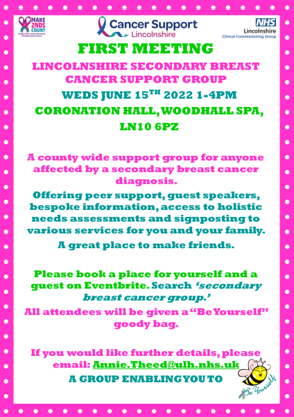 New Secondary Breast Cancer Support Group For Lincolnshire